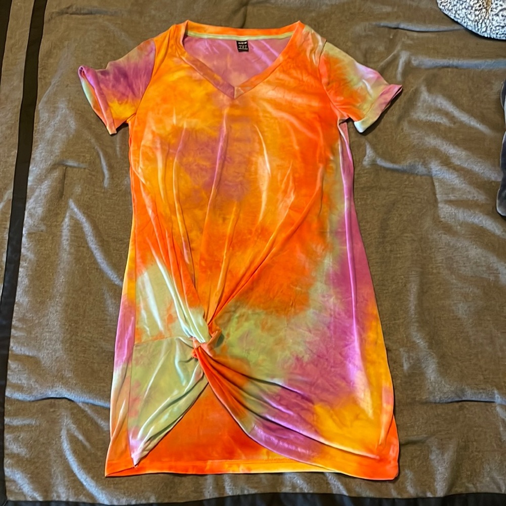 SHEIN Tye Dye Knotted Dress